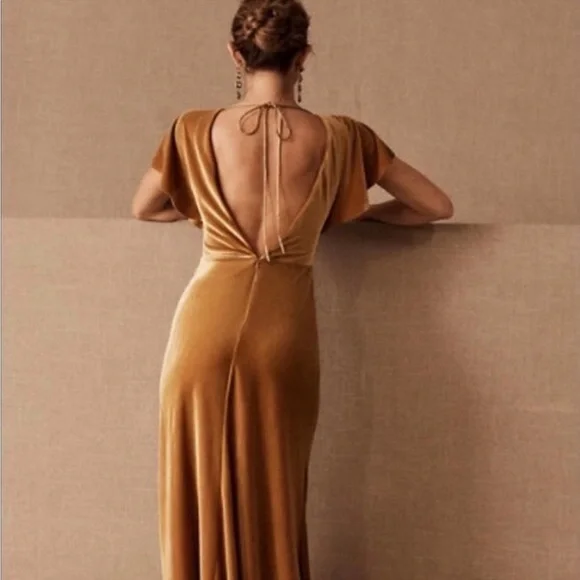 BHLDN Jenny Yoo Ellis Stretch Velvet Gown Size 12 NWT - Picture 2 of 16